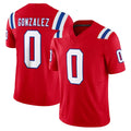 NE.Patriots #0 Christian Gonzalez Player Red Limited Vapor F.U.S.E. Home Game Odoa Stitched Jerseys