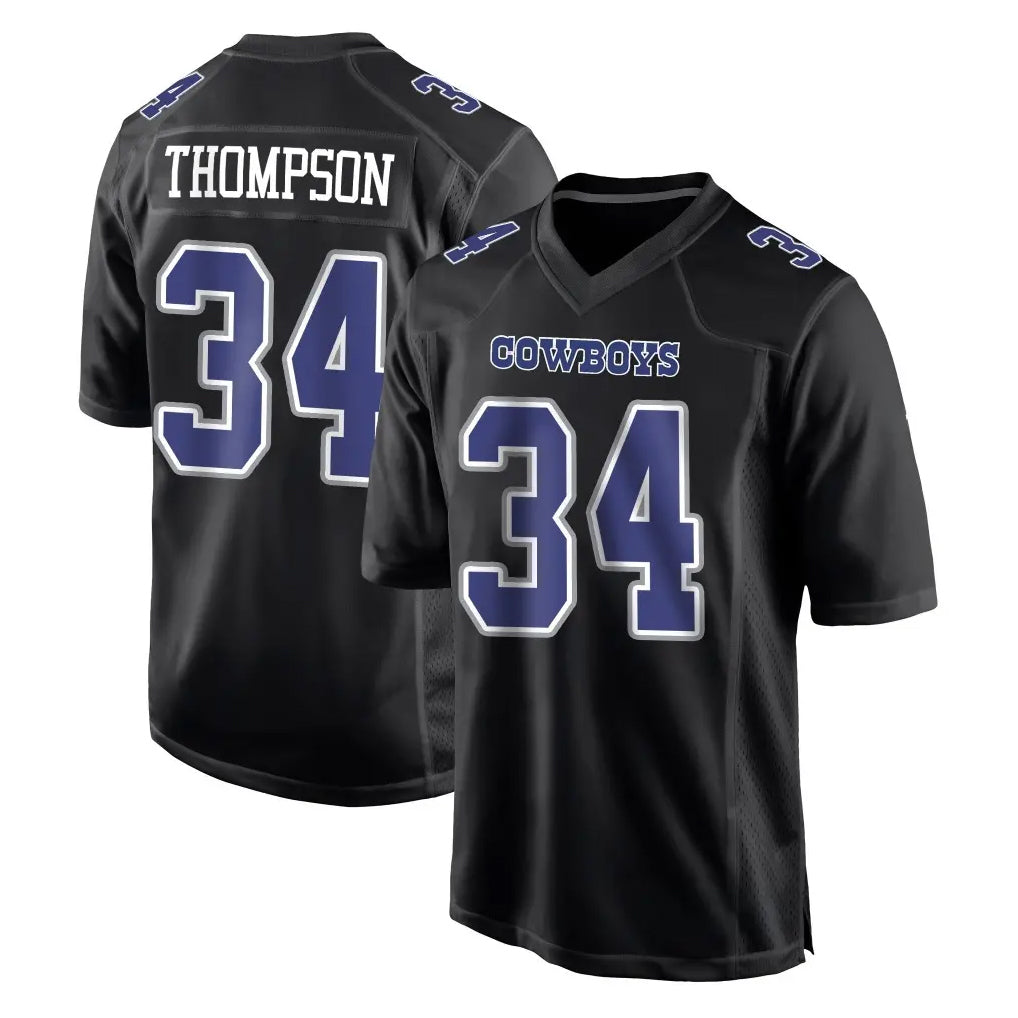 D.Cowboys #34 Jalen Thompson Player Carbon Black Fashion Home Game Odoa Stitched Jerseys