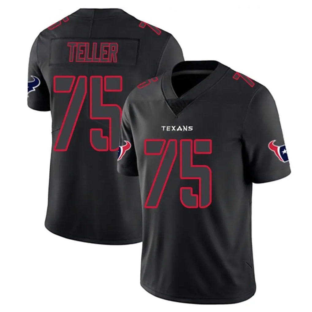 H.Texans #75 Wyatt Teller Player Black Impact Limited Game Odoa Stitched Jerseys