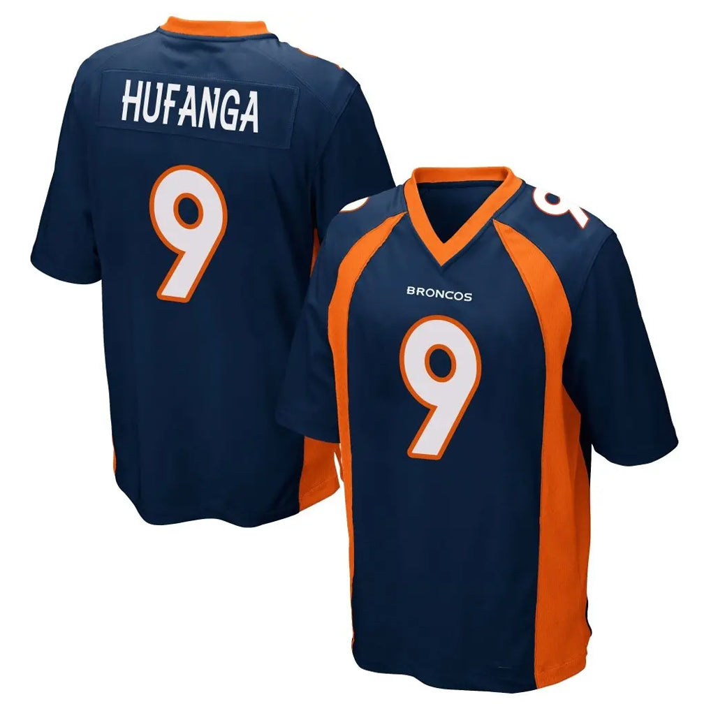 D.Broncos #9 Talanoa Hufanga Player Navy Game Odoa Stitched Jerseys