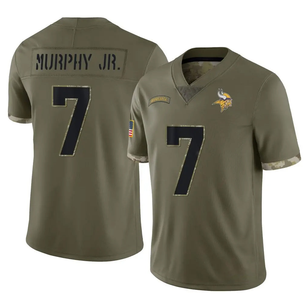 M.Vikings #7 Byron Murphy Jr. Player Olive Salute To Service Limited Odoa Stitched Jerseys