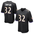 B.Ravens #32 Trenton Simpson Player Black Home Game Odoa Stitched Jerseys