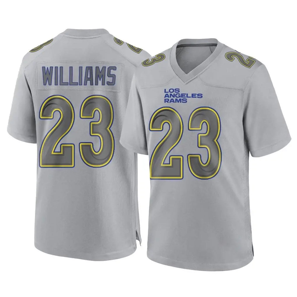 LA.Rams #23 Kyren Williams Player Gray Atmosphere Fashion Home Game Odoa Stitched Jerseys