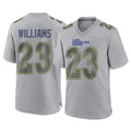 LA.Rams #23 Kyren Williams Player Gray Atmosphere Fashion Home Game Odoa Stitched Jerseys