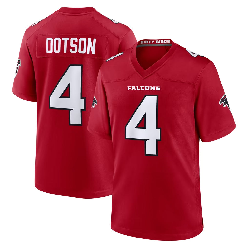 A.Falcons #4 Jahan Dotson Player Red Team Color Home Game Odoa Stitched Jerseys