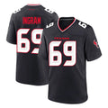 H.Texans #69 Ed Ingram Player Navy Team Home Game Odoa Stitched Jerseys