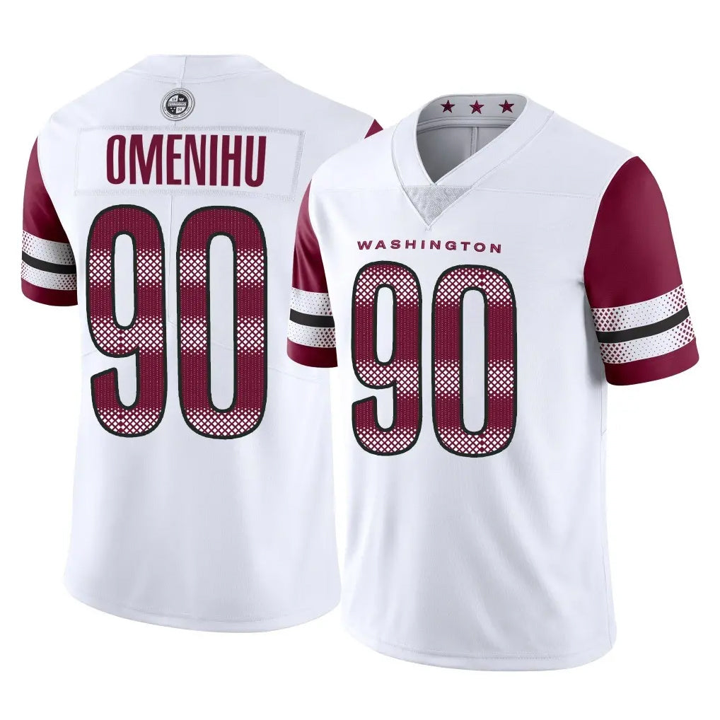 W.Commanders #90 Charles Omenihu Player White Limited Vapor Home Game Odoa Stitched Jerseys
