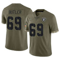 LV.Raiders #69 Adam Butler Player Olive Salute To Service Limited Odoa Stitched Jerseys