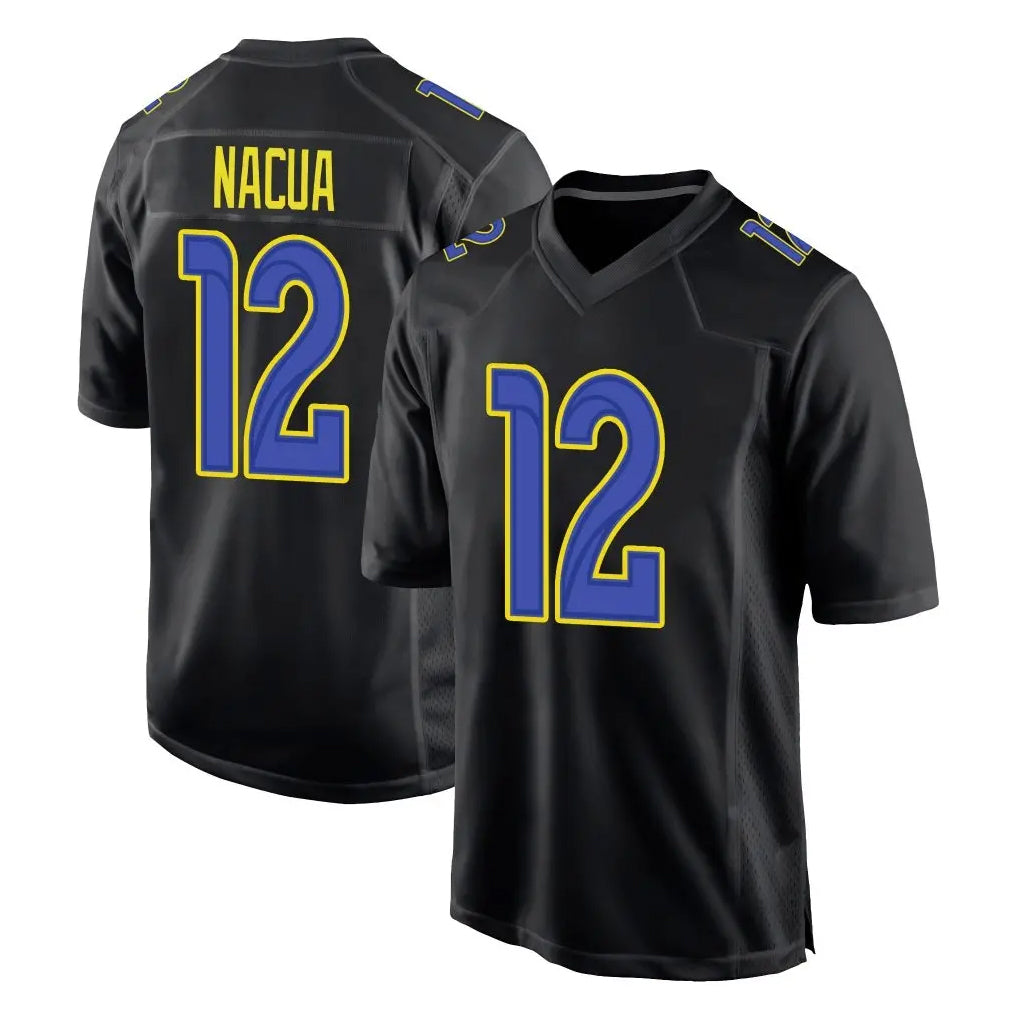 LA.Rams #12 Puka Nacua Player Black Fashion Limited Home Game Odoa Stitched Jerseys