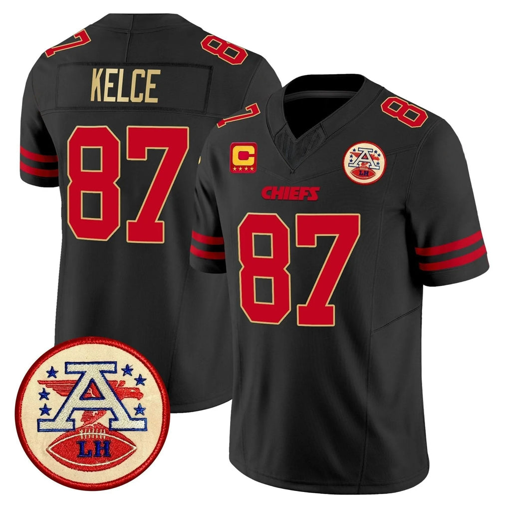 KC.Chiefs #87 Travis Kelce Player Black Limited Vapor F.U.S.E. Home Game Odoa Stitched Jerseys