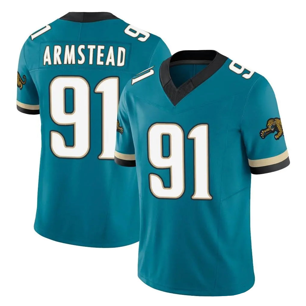 J.Jaguars #91 Arik Armstead Player Teal Prowler Throwback Vapor F.U.S.E. Limited Home Game Odoa Stitched Jerseys