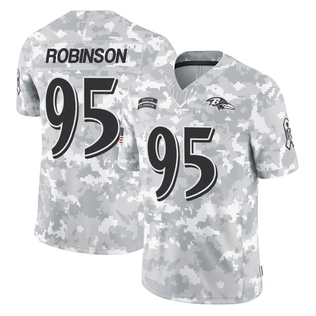 B.Ravens #95 Tavius Robinson Player Arctic Camo Salute to Service Limited Odoa Stitched Jerseys