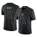 NO.Saints #51 Cesar Ruiz Player Black Limited Reflective Home Game Odoa Stitched Jerseys
