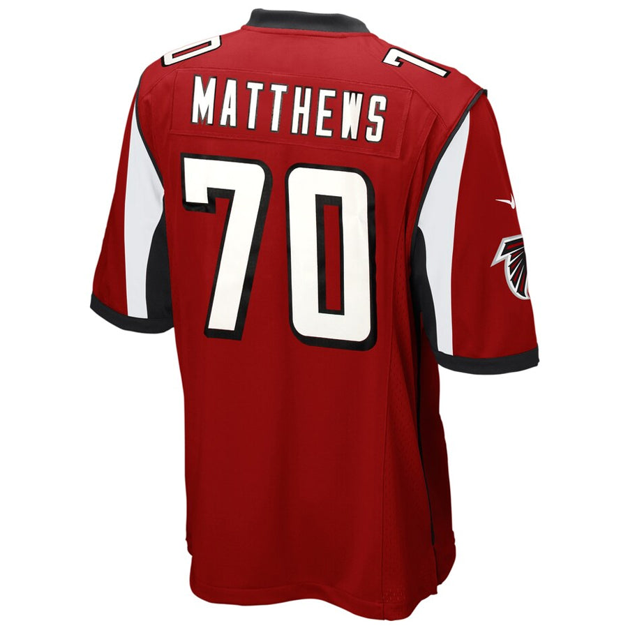 A.Falcons #70 Jake Matthews Player Red Game Odoa Stitched Jerseys