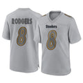 P.Steelers #8 Aaron Rodgers Player Gray Atmosphere Fashion Home Game Odoa Stitched Jerseys