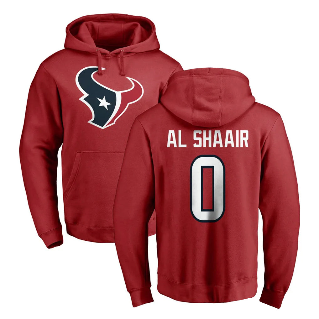 H.Texans #0 Azeez Al-Shaair Player Red Pro Line Pullover Hoodie Limited Game Odoa Stitched Jerseys