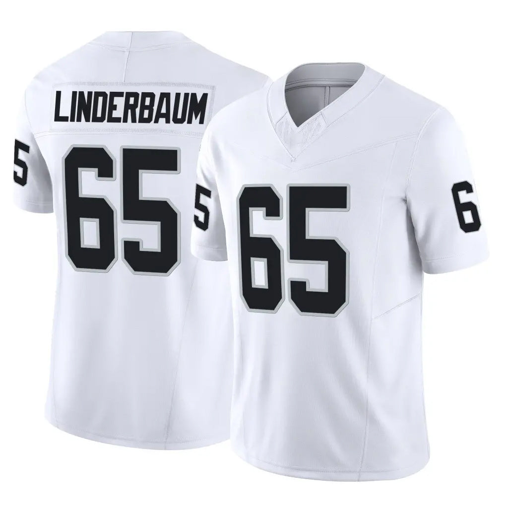 LV.Raiders #65 Tyler Linderbaum Player White Limited Vapor F.U.S.E. Home Game Odoa Stitched Jerseys