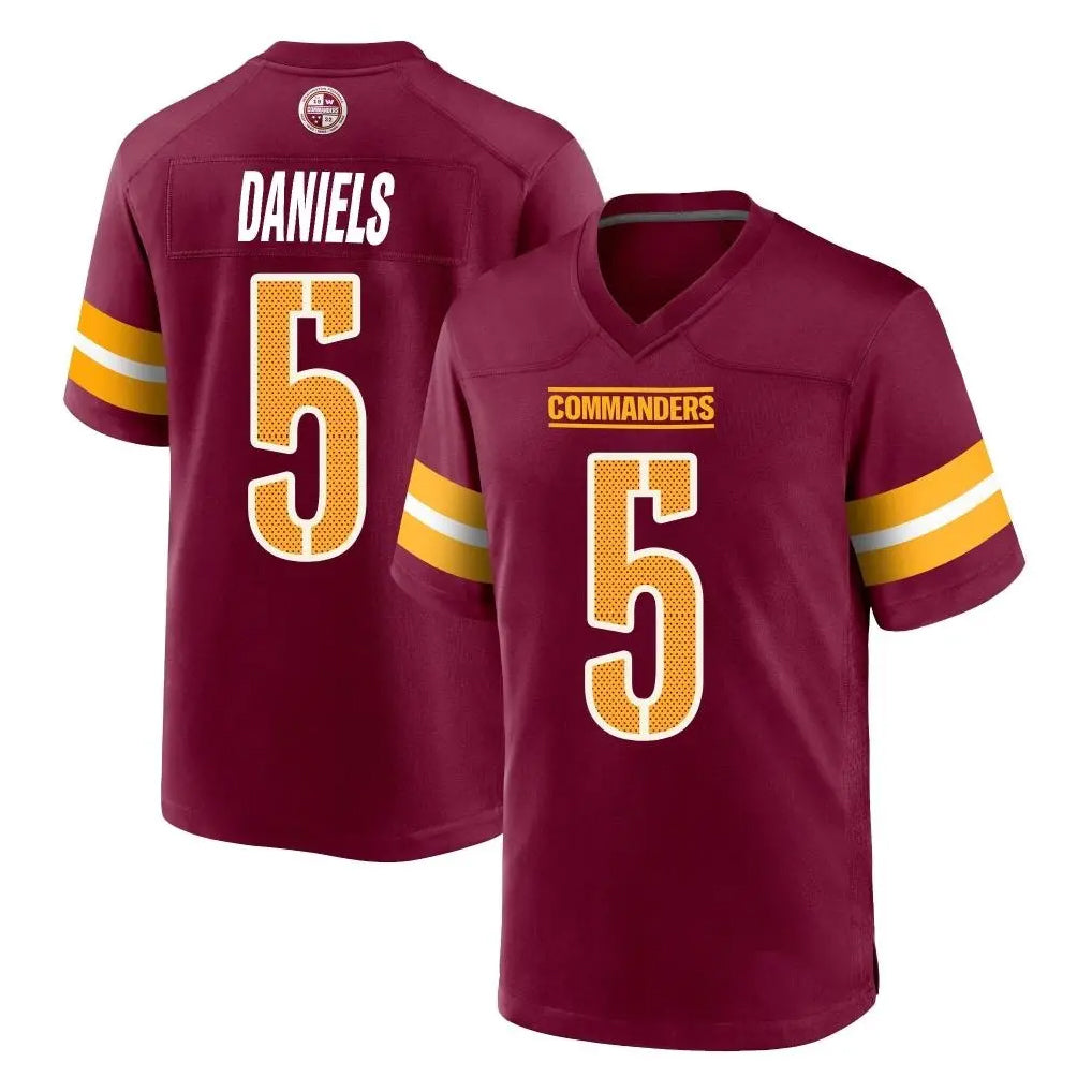 W.Commanders #5 Jayden Daniels Player Burgundy Home Game Odoa Stitched Jerseys