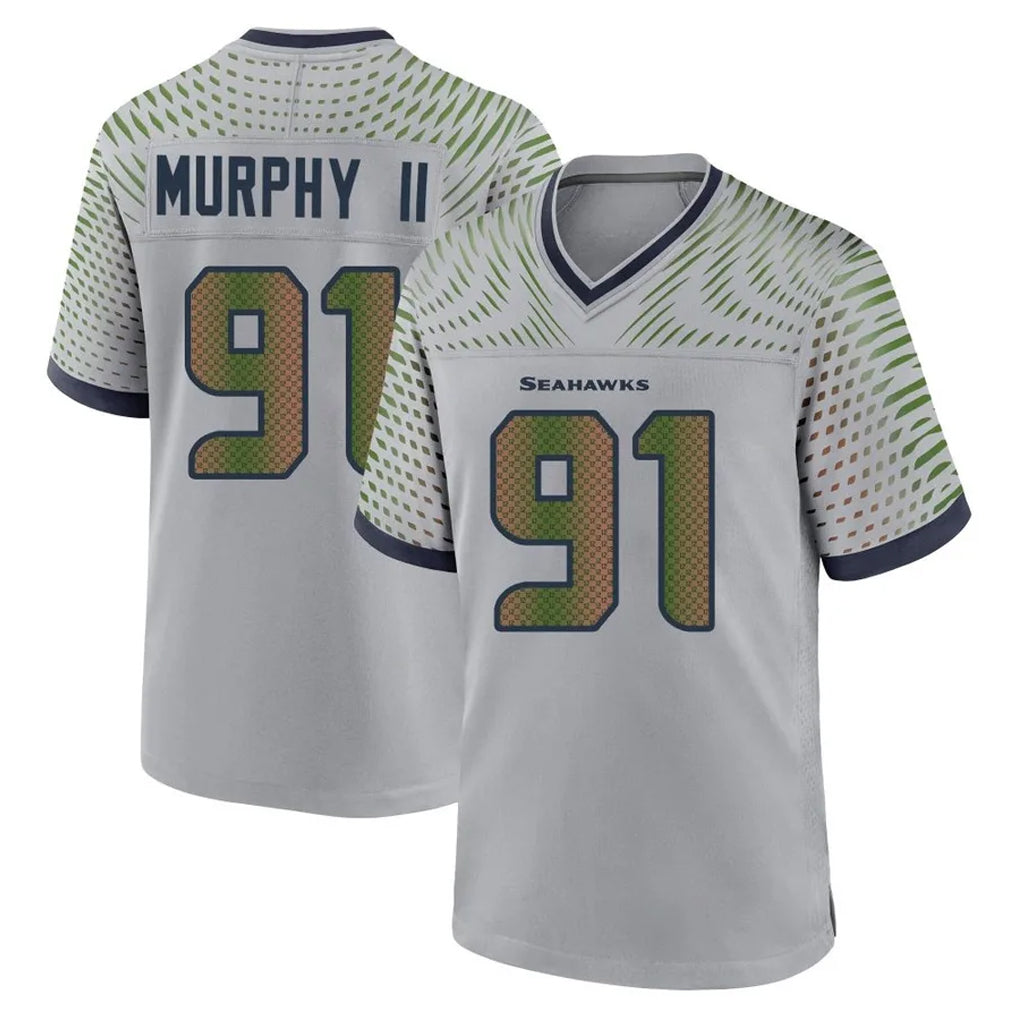S.Seahawks #91 Byron Murphy II Player Grey 2025 Rivalries Collection Home Game Odoa Stitched Jerseys