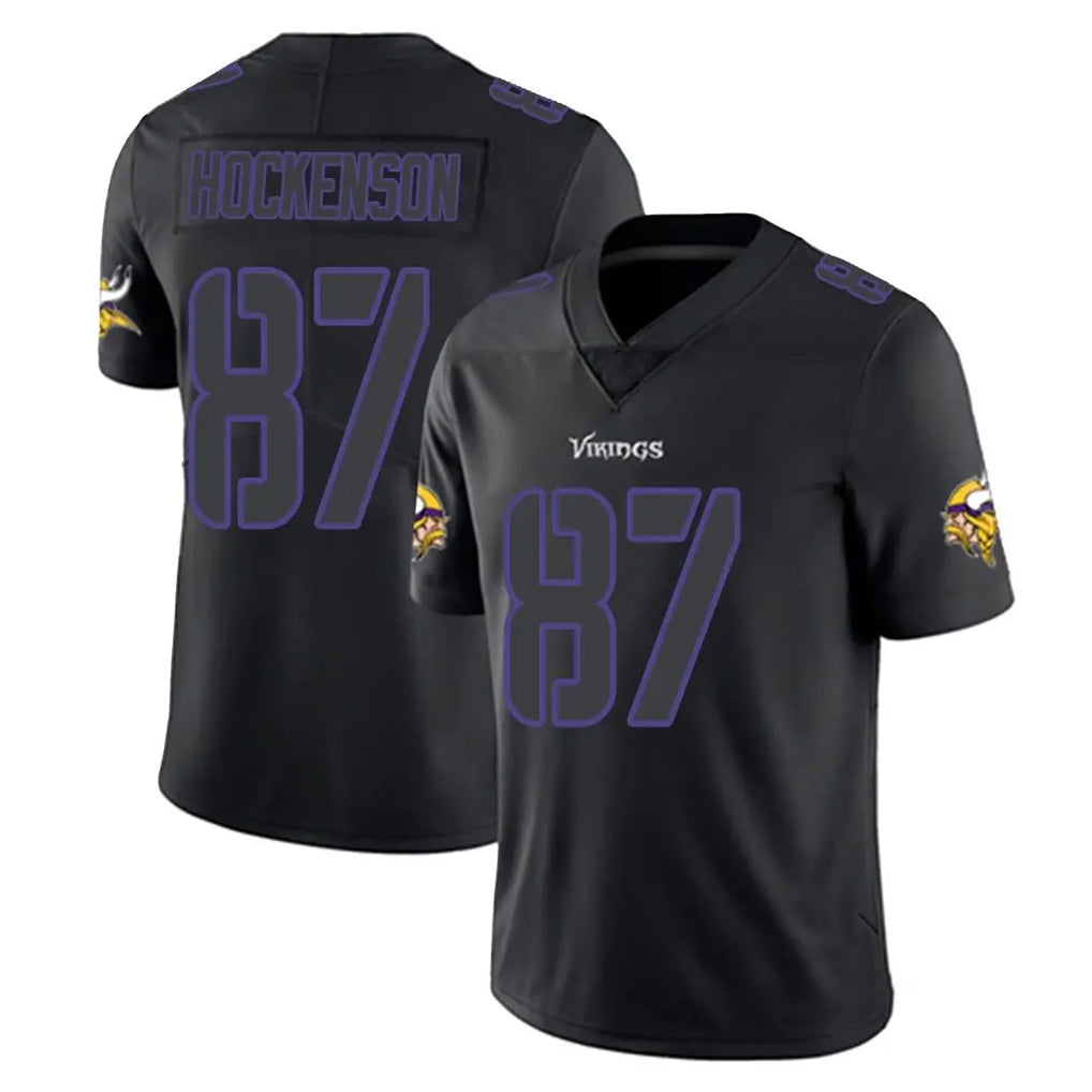M.Vikings #87 T.J. Hockenson Player Black Impact LImited Home Game Odoa Stitched Jerseys