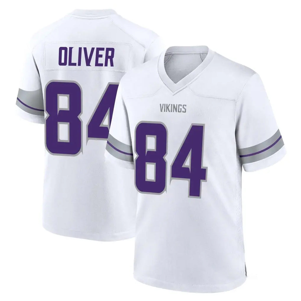 M.Vikings #84 Josh Oliver Player White Alternate Home Game Odoa Stitched Jerseys