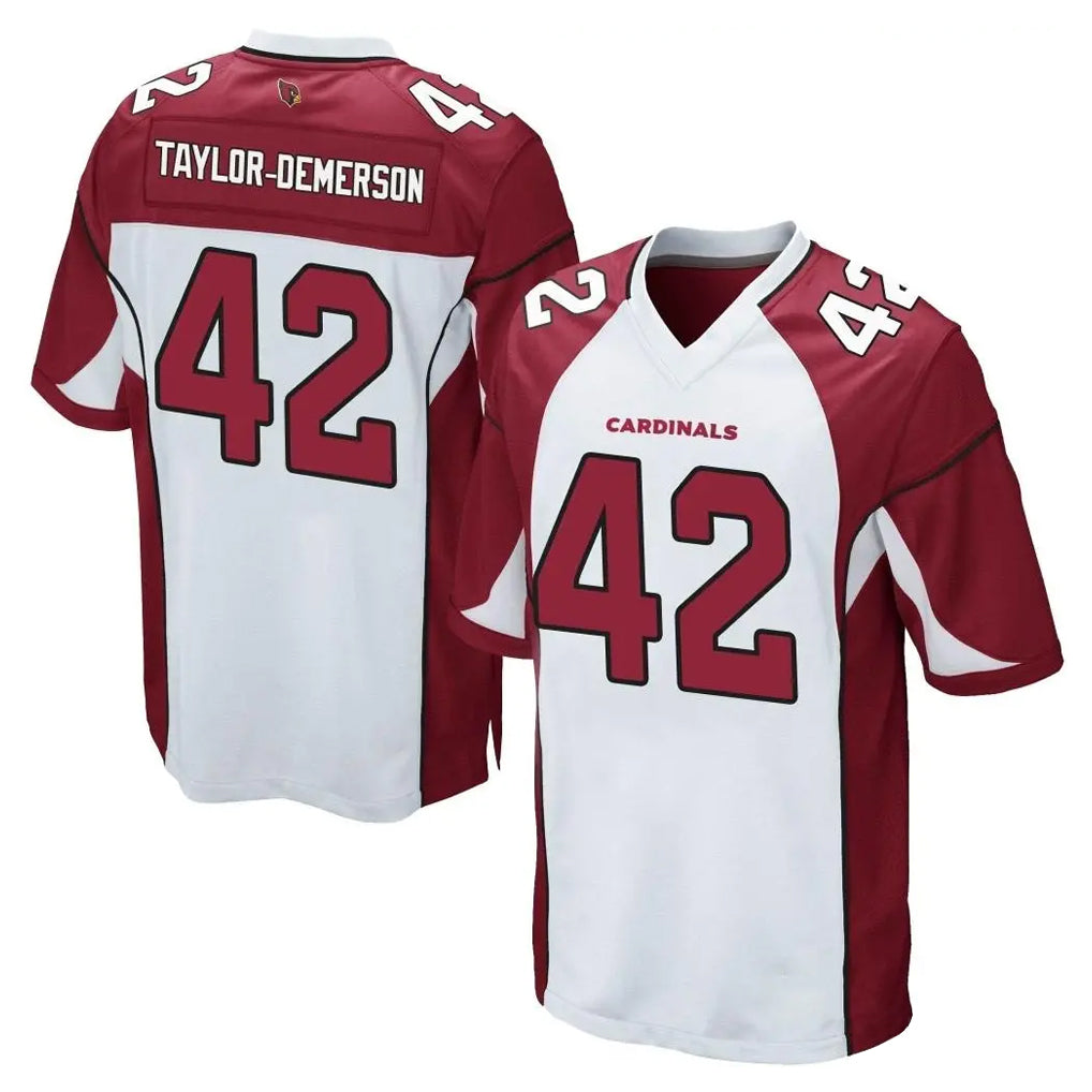 A.Cardinals #42 Dadrion Taylor-Demerson Player White Cardinal Home Game Odoa Stitched Jerseys