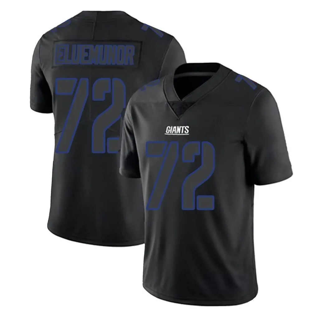 NY.Giants #72 Jermaine Eluemunor Player Black Impact Limited Home Game Odoa Stitched Jerseys