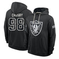 LV.Raiders #98 Maxx Crosby Player 2026 Black Logo Pullover Hoodies Limited Game Stitched Jerseys