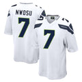 S.Seahawks #7 Uchenna Nwosu Player White Home Game Odoa Stitched Jerseys