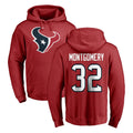 H.Texans #32 David Montgomery Player Red Pro Line Pullover Hoodie Limited Game Odoa Stitched Jerseys