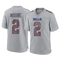 B.Bills #2 DJ Moore Player Gray Home Game Odoa Stitched Jerseys