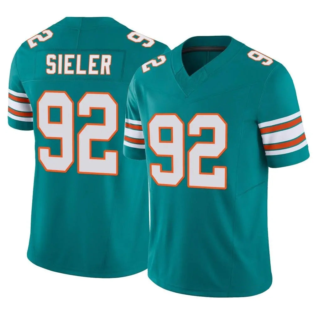 M.Dolphins #92 Zach Sieler Player Aqua Limited Alternate Vapor F.U.S.E. Home Game Odoa Stitched Jerseys
