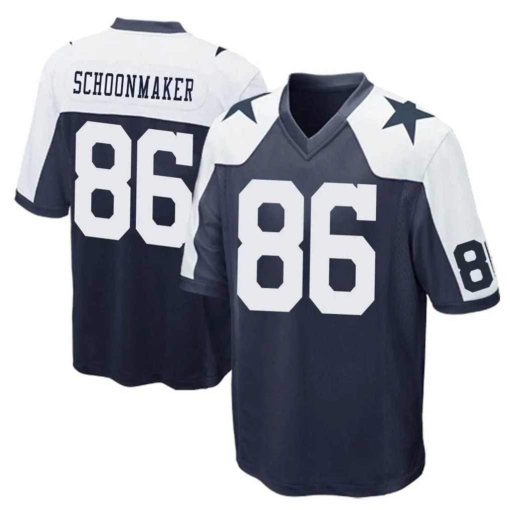 D.Cowboys #86 Luke Schoonmaker Player Navy-White Alternate Home Game Odoa Stitched Jerseys