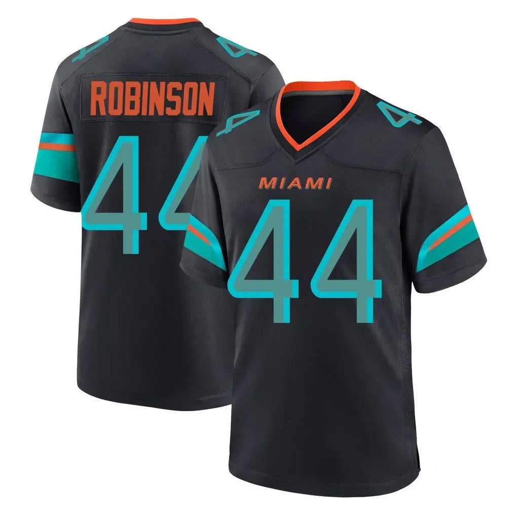 M.Dolphins #44 Chop Robinson Player Black Pitch Rivalries Collection Home Game Odoa Stitched Jerseys