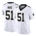 NO.Saints #51 Cesar Ruiz Player White Limited Vapor F.U.S.E. Home Game Odoa Stitched Jerseys