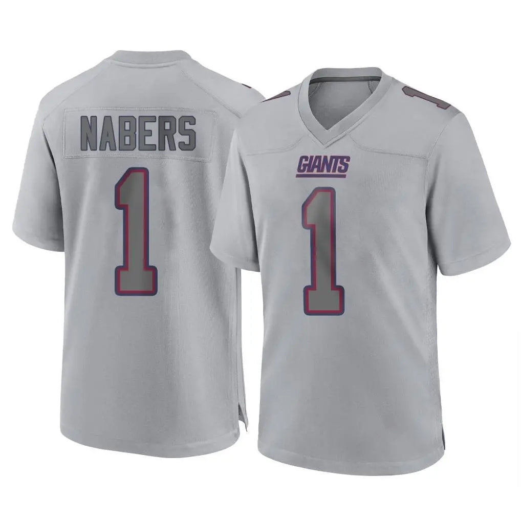 NY.Giants #1 Malik Nabers Player Gray Atmosphere Fashion Limited Game Odoa Stitched Jerseys