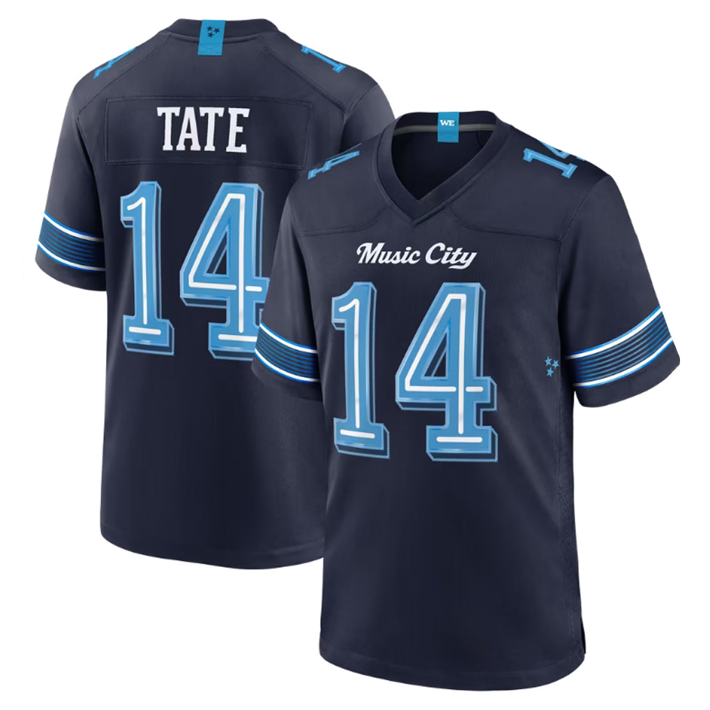 T.Titans #14 Carnell Tate Player Navy 2026 Rivalries Collection Home Game Odoa Stitched Jerseys
