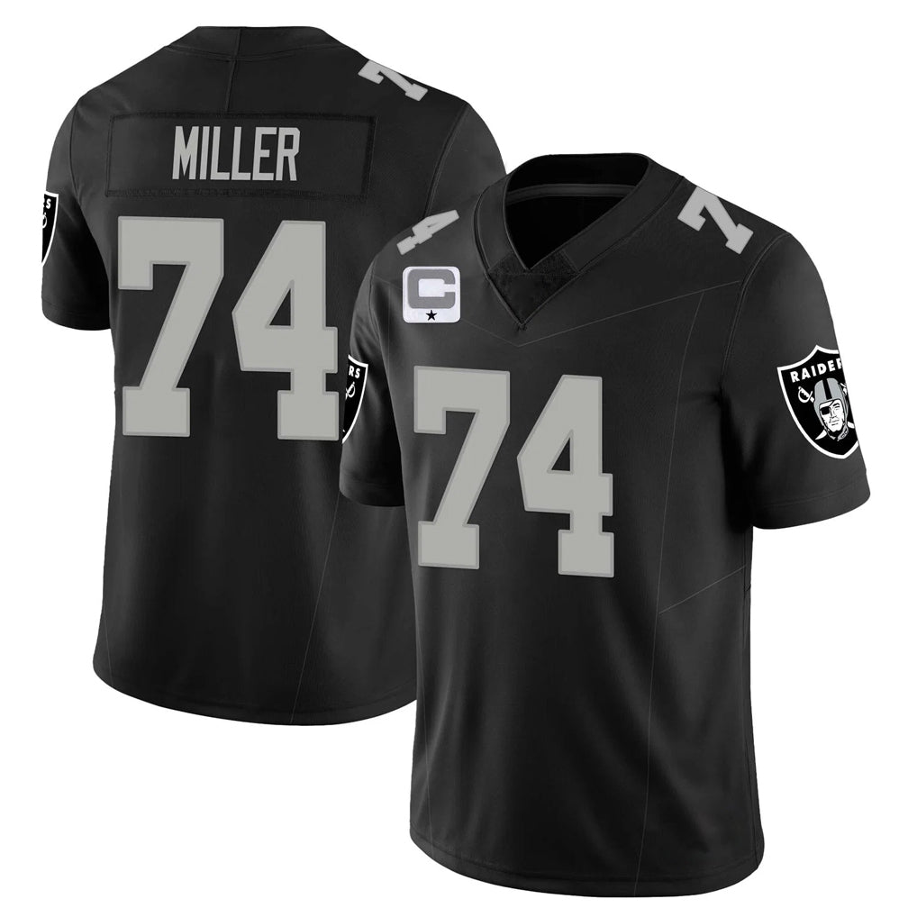 LV.Raiders #74 Kolton Miller Player Black Vapor Limited Home Game Odoa Stitched Jerseys