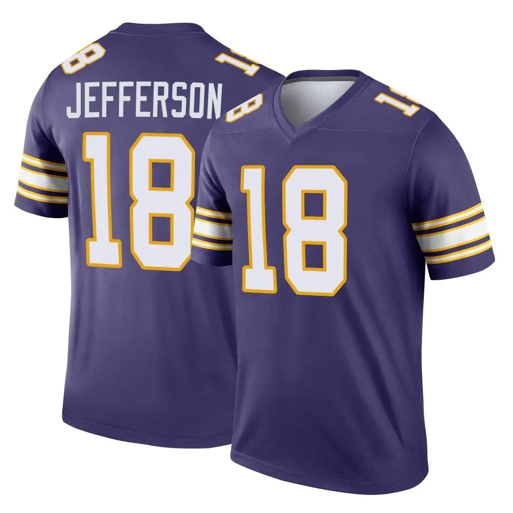 M.Vikings #18 Justin Jefferson Player Purple Limited Classic Home Game Odoa Stitched Jerseys