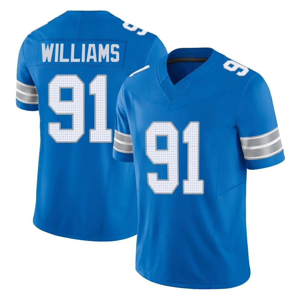 D.Lions #91 Tyleik Williams Player Blue Limited Vapor F.U.S.E. Alternate Home Game Odoa Stitched Jerseys