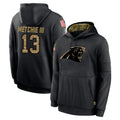 C.Panthers #13 John Metchie III Player Black Salute to Service Pullover Hoodies Limited Game Odoa Stitched Jerseys