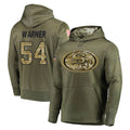 SF.49ers #54 Fred Warner Player Olive Salute to Service Pullover Hoodie Home Game Odoa Stitched Jerseys