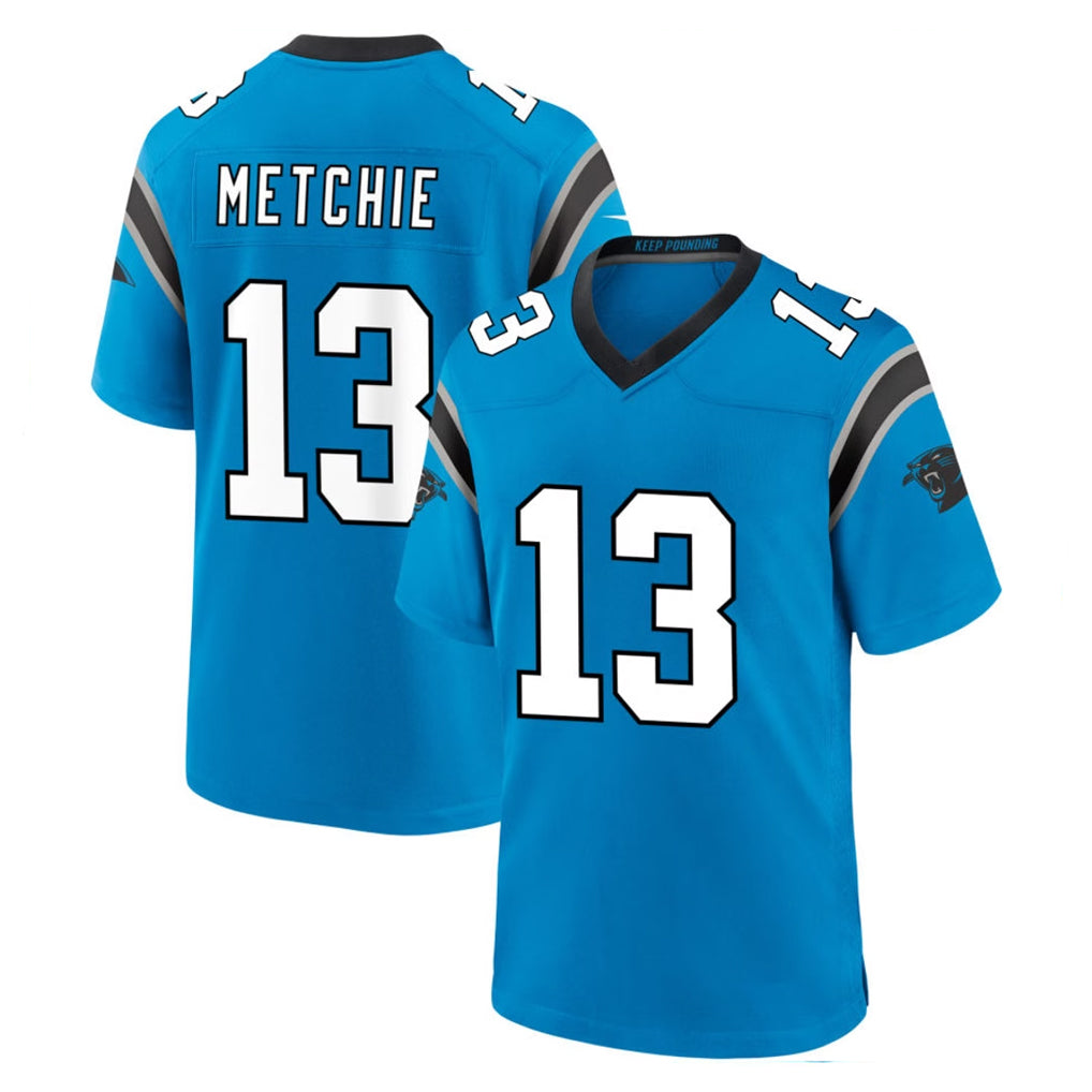 C.Panthers #13 John Metchie III Player Blue Home Game Odoa Stitched Jerseys