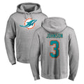 M.Dolphins #3 Chris Johnson Player Gray LOGO Pullover Hoodies Limited Odoa Stitched Jerseys