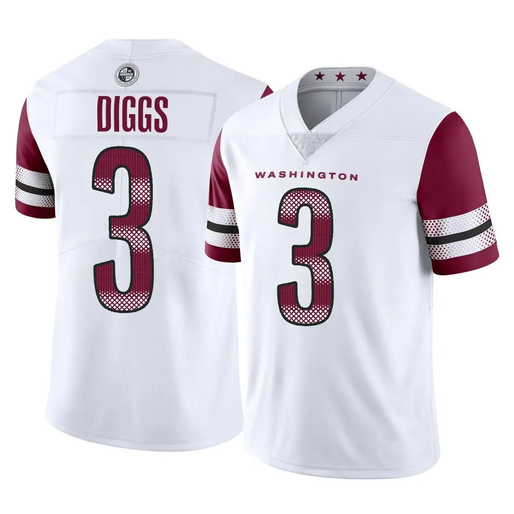 W.Commanders #3 Stefon Diggs Player White Limited Vapor Home Game Odoa Stitched Jerseys