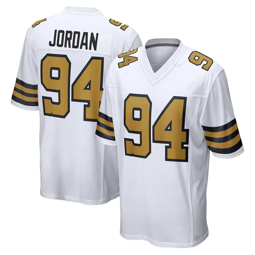 NO.Saints #94 Cameron Jordan Player White Alternate Home Game Odoa Stitched Jerseys