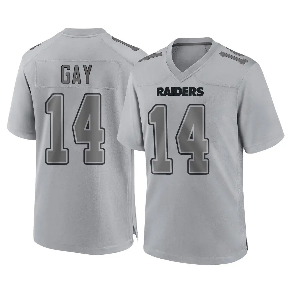 LV.Raiders #14 Matt Gay Player Gray Atmosphere Fashion Limited Game Odoa Stitched Jerseys
