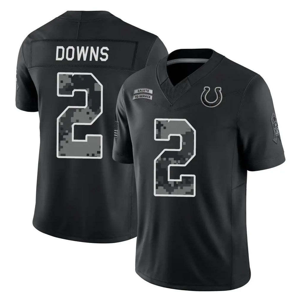 IN.Colts #2 Josh Downs Player Black Limited 2026 Salute to Service Home Game Odoa Stitched Jerseys