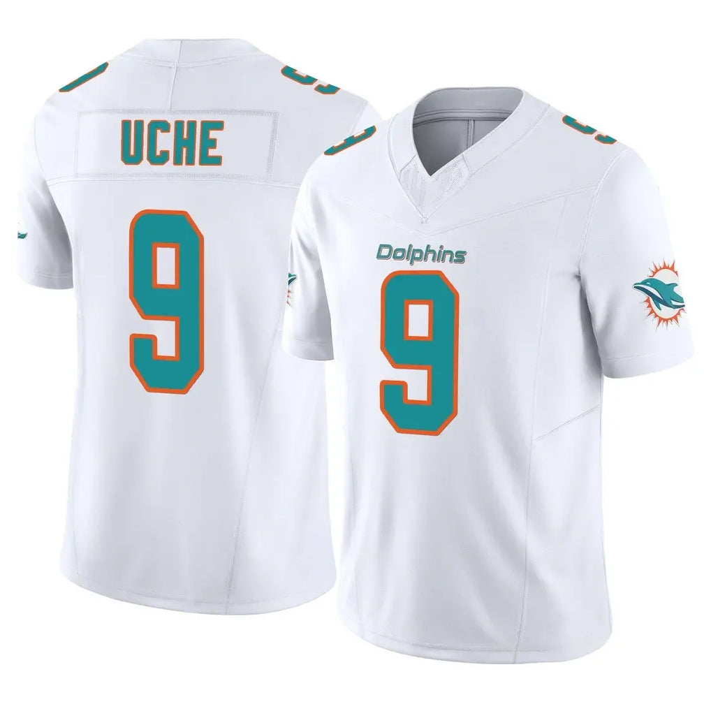 M.Dolphins #9 Joshua Uche Player White Limited Vapor F.U.S.E. Home Game Odoa Stitched Jerseys