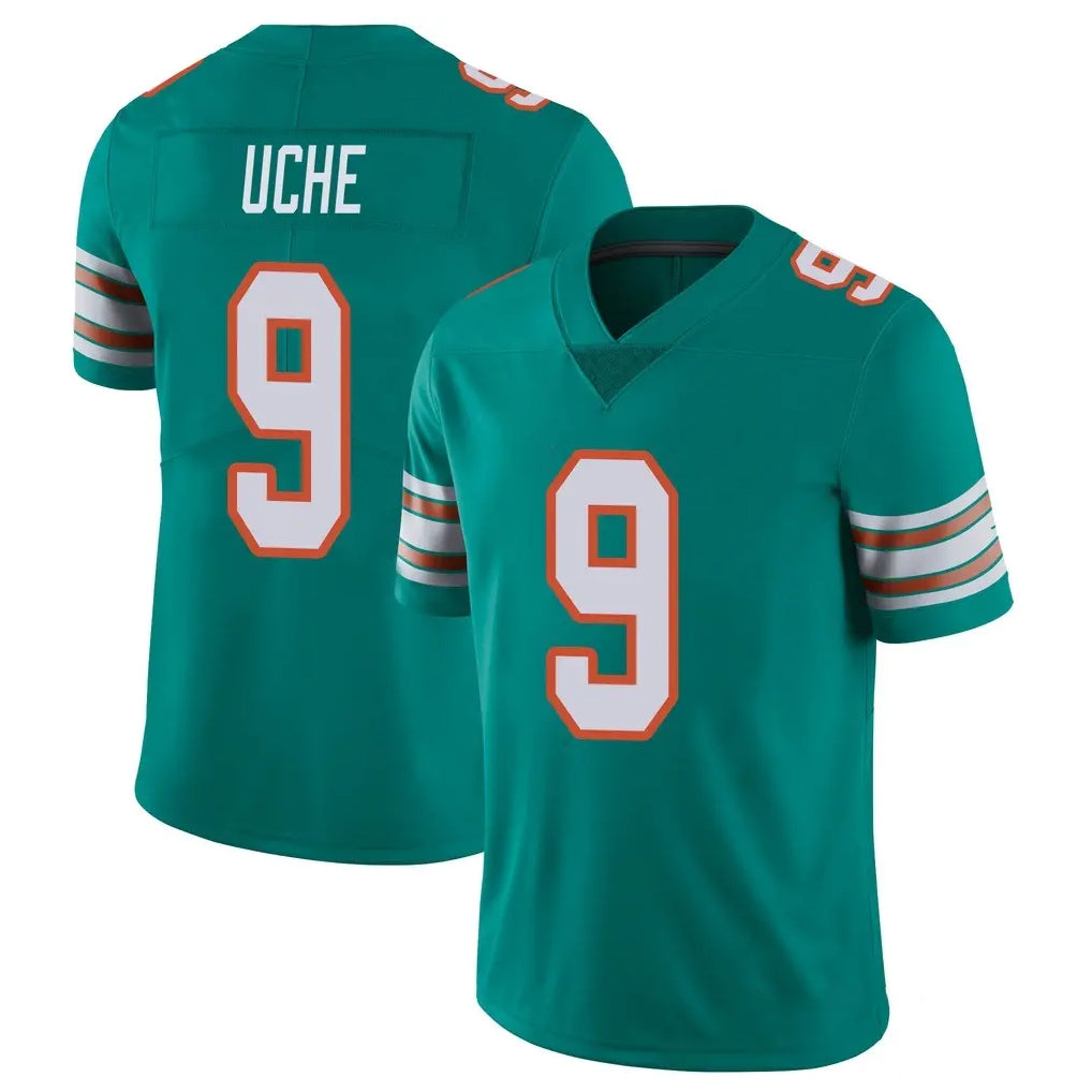 M.Dolphins #9 Joshua Uche Player Aqua Limited Alternate Vapor Untouchable Home Game Odoa Stitched Jerseys